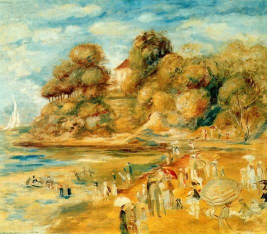 The Beach at Pornic - 1879 by Pierre Auguste Renoir